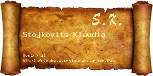 Stojkovits Klaudia névjegykártya